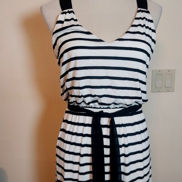 EXPRESS STRIPED SIZE S/P STRETCHY RACER BACK MAXI DRESS - Picture 4 of 12